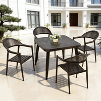 Ensemble de meubles de jardin en aluminium moderne, tables et chaises, imperméables, pour cour, jardin, repas en plein air, barbecue, fête de famille
