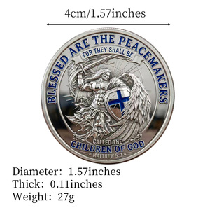 Moneda Conmemorativa del Arcángel Miguel, Hebreo 5:9, Artesanía en Metal, Decoración con Temática de Fe Cristiana, Regalo Coleccionable - Product Image 4