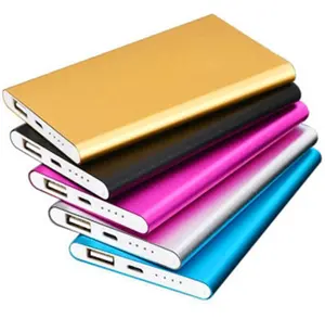 Hot on Amazon Ready for Ship Portable Slim Power Bank 5000mAh Colorful Super Thin Mobile Charger for Promotions
