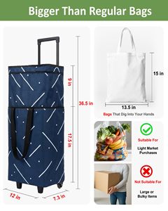 Customized Travel Shopping <b>Bag</b> Large Capacity <b>Foldable</b> Luggage <b>Bag</b> with Rod Multifunctional Trolley for Supermarket Shopping - Product Image 3