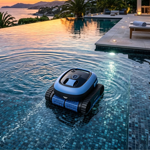 <span class=keywords><strong>Robot</strong></span> <span class=keywords><strong>per</strong></span> <span class=keywords><strong>Pulizia</strong></span> Piscine Portatile Wireless con Doppio Motore, Auto-Parcheggio, Avvio con Un Tocco, Antiscivolo in ABS - Product Image 2