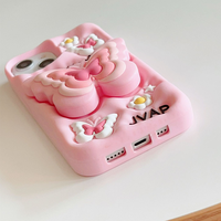 Coque de téléphone portable en silicone avec support papillon 3D pour iPhone 11 12 13 14 15 Pro Max 16 Plus Coque arrière en caoutchouc souple Funda