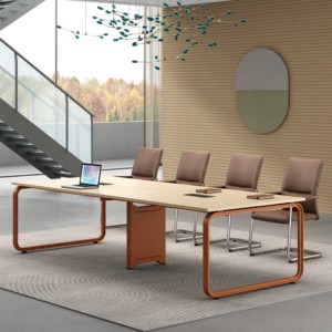 שולחן כנס מסגרת מודרני מודולרית מותאמת אישית לשולחן ישיבות משרד ריהוט מסחרי לשימוש ברגלי ברזל 10 צבעים - Product Image 1