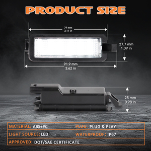1 Pieza Lámpara LED de Matrícula Trasera para Coche para Dodge Charger Challenger RAM 1500 Chrysler 300 Pacifica Voyager <span class=keywords><strong>Jeep</strong></span> Compass Luces Traseras - Product Image 5