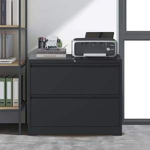 DB <b>2</b>-<b>Drawer</b> Lateral File <b>Cabinet</b> Black Metal Lockable <b>Filing</b> <b>Cabinet</b> for Home Office & Workshop Locking File - Product Image 5