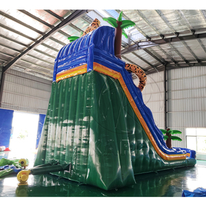 Prix d'usine, toboggans aquatiques gonflables géants en PVC coloré, <span class=keywords><strong>jungle</strong></span> léopard, avec piscine à éclaboussures pour la cour - Product Image 5