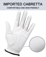 Gants de golf en peau de mouton avec logo personnalisé OEM blanc pour hommes main gauche droite livraison directe