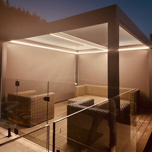 Offre spéciale Gazebo extérieur <span class=keywords><strong>en</strong></span> aluminium motorisé 3x4 Pergola et pavillon cadre <span class=keywords><strong>en</strong></span> alliage <span class=keywords><strong>bois</strong></span> naturel traité sous pression pour patio balcon - Product Image 4