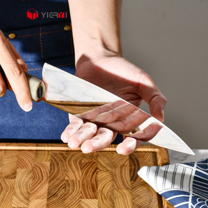 Cuchillo de Chef de Acero Súper M390 de Alta Gama, Hecho a Mano, con Acabado de Espejo, Mango de Madera de Serpiente y Cuerno de Búfalo, OEM ODM - Product Image 4