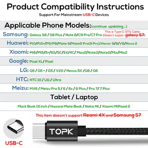 ROCFLY-Cable Micro USB tipo C para móvil, Cable de carga rápida 3A para Samsung y Xiaomi, con pantalla Digital