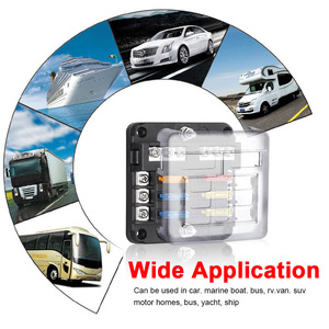 Boîte à fusibles Cnspeed à 6 voies avec indicateur LED 12V/24V pour voitures, bateaux, camping-cars, camions - Product Image 4