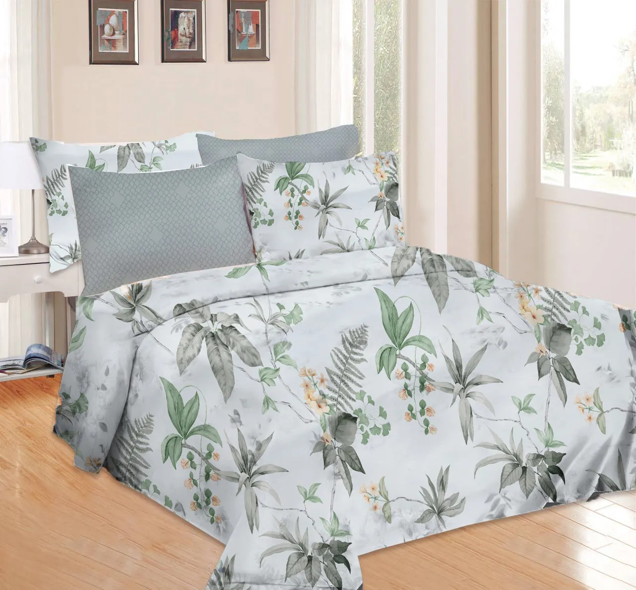 Beautiful Floral Pink Bedding Super Soft Comfort 100% Polyester Bed Sheets Set Sunwin