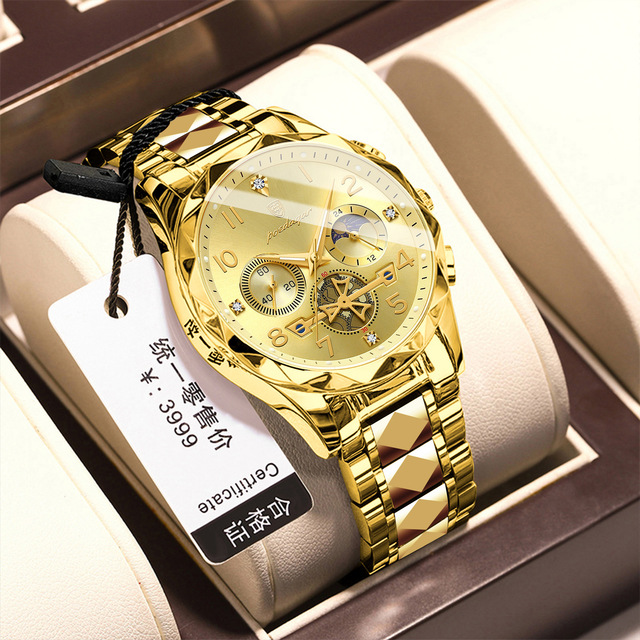 POEDAGAR 972 New Fashion Men's Watch Life Waterproof Luxury Quartz Wristwatch Luminous Nigh Vision Fashion Stainless Steel Reloj