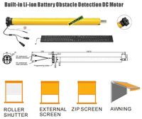 Moteur tubulaire AOK avec batterie lithium intégrée AM45-20/12 pour stores enrouleurs motorisés à tube de 45 mm, énergie solaire