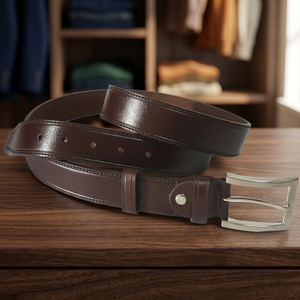 Custom Length Cow Hide Leather Belt Handmade High Quality Braided Vintage Stainless Steel Square Solid Pin Buckle Waterproof - Product Image 1