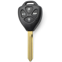 Carcasa de Llave Remota para Auto de 4 Botones, Material ABS, Color Negro, con Llave Tipo Toy47, Repuesto de Carcasa para Llaves de Vehículo