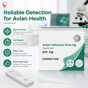 Kit Test Antigenico per Virus dell'Influenza Aviaria AIV H5 H7 H9, Rilevamento della Grippa Aviaria, Test su Strisce di Tampone Cloacale per Polli, Anatre e Allevamenti Avicoli, OEM ODM - Product Image 1