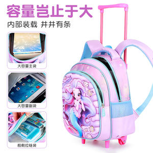 12 Zoll Cartoon Trolley-Schulranzen mit Rollen für Kinder, Grundschüler, Rucksack mit Wagen für Jungen und Mädchen - Product Image 4