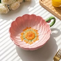 Bol à dessert et salade Lelyi, créatif et exquis, peint à la main, avec une seule poignée, mignon et tendance