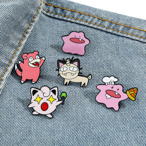 Épingles à revers en métal personnalisées en gros, mignonnes, de style Pokémon, en nickel noir, émail doux et dur, pour cadeau - Product Image 1