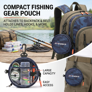 Sac de pêche détachable - Organisateur pour leurres souples, hameçons, plombs, résistant à l'eau 600D avec poches zippées - Product Image 6
