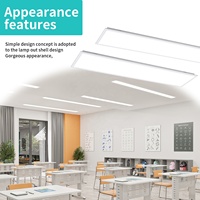 Plafonnier LED Commercial 36W 48W, Panneaux Plats 30x120 60x60, 120x30cm avec Capteur Radar et Télécommande APP