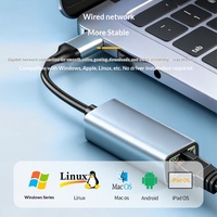 Adaptateur USB vers RJ45 Gigabit Ethernet Type-C vers RJ45 1000 Mbps sans pilote, prend en charge la charge PD pour ordinateur portable et téléphone portable