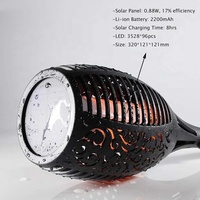 Décoration de paysage Flammes scintillantes Jardin Étanche Extérieur Danse Flammes Lumières Torche Lampe de Poche Led Solaire Flamme Lumière
