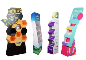 High Quality Custom Logo <strong>Printing</strong> Supermarket Free Standing Floor Recyclable <strong>Corrugated</strong> Stand Cardboard <strong>Display</strong> Stand - Product Image 5
