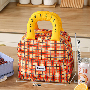 Sac de voyage cosmétique portable tendance, nouveau sac en polyester matelassé à carreaux, grande capacité, pliable, fermeture éclair, poignée souple - Product Image 3