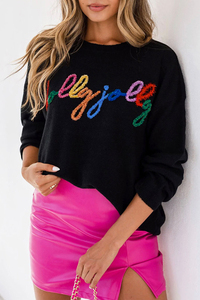 Vente en gros 2025 Mesdames Automne Hiver Chic Blanc Merry & Bright Holly Jolly Pulls <span class=keywords><strong>de</strong></span> <span class=keywords><strong>Noël</strong></span> décontractés personnalisés pour femmes - Product Image 4