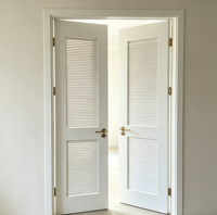 Porte intérieure en bois massif à battants, style villa moderne, avec surface finie, pour chambre d'hôtel