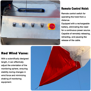 3.9m bóng giám sát trắng tải 12kg với cánh gió đỏ - Product Image 6