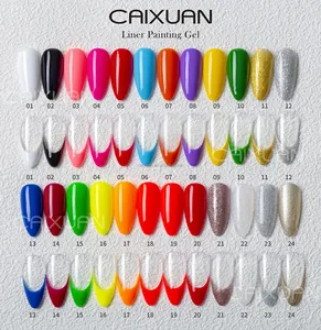 CAIXUAN 2021 hot sale uv led gel polish nail art line painting gel 24 colors for nail art design