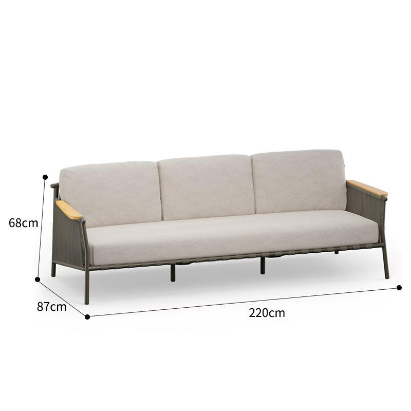 Sofá de tres plazas (gris oscuro)