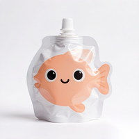 Pochette souple alimentaire de 100 ml avec bec verseur, design stand-up pour emballage de boissons liquides, impression personnalisée du logo par gravure, réutilisable, en PET/PE