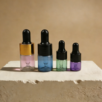 Vente en gros de flacons en verre de 1 ml, 2 ml, 3 ml, 4 ml, 5 ml, petits flacons en verre, petits flacons compte-gouttes en verre pour huile essentielle, flacon compte-gouttes cosmétique