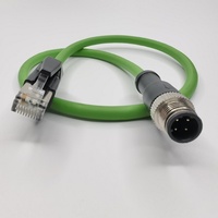 Conector M12 de 4 Pines, Código D, Macho a Conector RJ45, Cable Industrial Profinet EtherCAT Ethernet CAT6, Conjunto de Cable Blindado