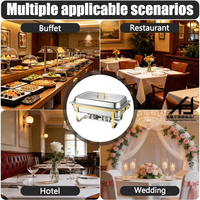 Réchaud de buffet rectangulaire en acier inoxydable de haute qualité, chauffant à l'alcool, 11L, pour hôtels et restaurants