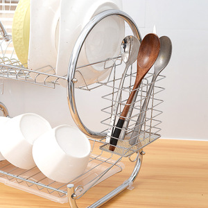 Égouttoir à vaisselle à 2 niveaux en acier inoxydable - Avec porte-bol, design spacieux, facile à nettoyer et à ranger dans la <span class=keywords><strong>cuisine</strong></span> ou près <span class=keywords><strong>de</strong></span> l'évier - Product Image 4