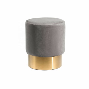 Simple Modern Leisure Round Velvet Ottoman <strong>Stool</strong> Low Velvet <strong>Sofa</strong> Ottoman Dressing Table Step <strong>Stool</strong> - Product Image 1