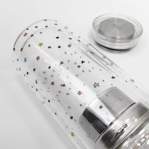<b>Large</b> Capacity Borosilicate Double Wall Glass <b>Cup</b> Portable Star Mug Heat Insulated <b>Tea</b> <b>Cup</b> for Women Men Office - Product Image 2