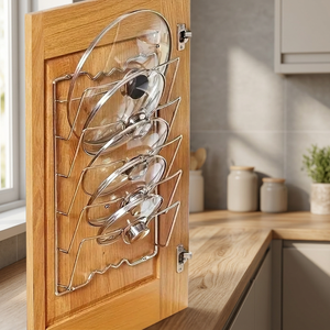 1 pièce Étagère murale moderne double en acier inoxydable, non pliable, durable, pour vaisselle et bols de cuisine, multifonctionnelle pour le nettoyage - Product Image 3