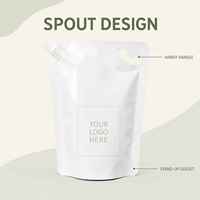 Groothandel op voorraad, op maat gemaakte logo's, food grade staande spout pouch voor water, dranken, fruitsap, vloeibare verpakkingen met handvat
