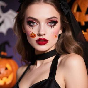 Halloween tatuajes temporales cara pegatina Halloween brillo calabaza bruja sombrero murciélago lindo dibujos animados impermeable <span class=keywords><strong>tatuaje</strong></span> para cara brazo - Product Image 3