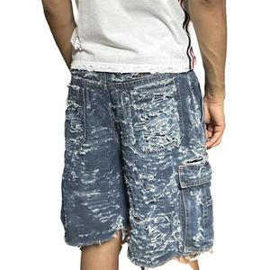 กางเกงยีนส์ขาสั้นผู้ชายสไตล์วินเทจแบบพับได้ รุ่นปี 2014 แฟชั่นสตรีท กางเกงยีนส์คาร์โก้สำหรับผู้ชาย - Product Image 4