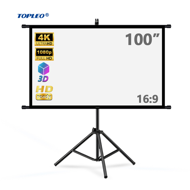 Topleo Foldable Tripod Projector Screen and Stand Floor Rising Inflatable Outdoor Projector Screen