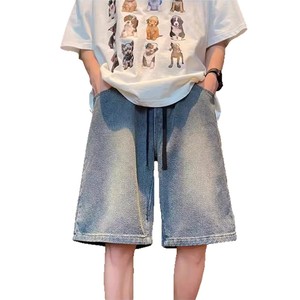 Summer New American Style Reversible <b>Bamboo</b> <b>Fiber</b> Denim Shorts Men Thin Design Niche Loose Fit Plus Size Sports Casual - Product Image 5