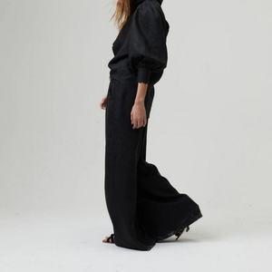 Conjunto de Lino Premium 100% OEM, Blusa de Lino de Manga Larga Abullonada, Trajes Cortos de Lino para Mujer - Product Image 4