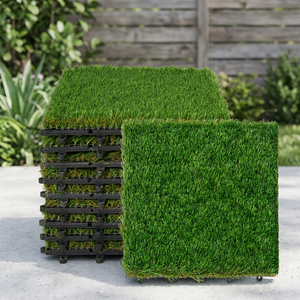 Top Good Price HPG-6202 Hot Sale Indoor Outdoor Garden <b>Carpet</b> Artificial Grass Tiles 20mm PE Natural Green 30x30cm Plastic <b>Nail</b> - Product Image 1